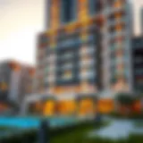 Stunning architectural view of Al Mamsha Alef's luxury facade