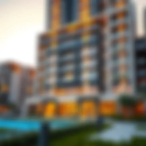 Stunning architectural view of Al Mamsha Alef's luxury facade