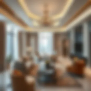 Luxurious Living Space at Al Telal 5 Opulent living room interior designed for luxury and comfort