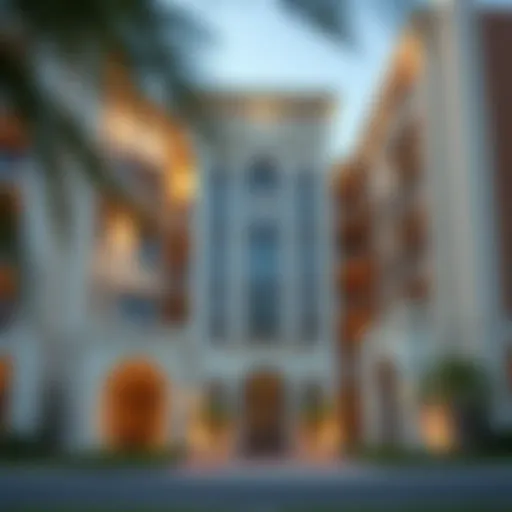 Elegant Facade of a Luxury Apartment in Al Warqa Stunning luxury apartment exterior in Al Warqa