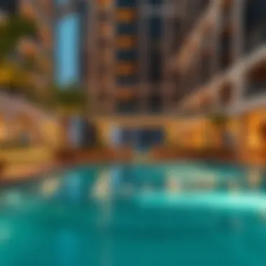 Resort-style amenities at Ansam Building's pool area