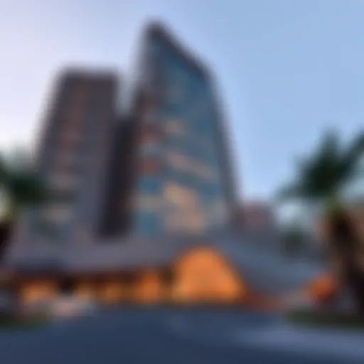 Unique Curvature of Arch Tower Exterior view showcasing the unique curvature of Arch Tower