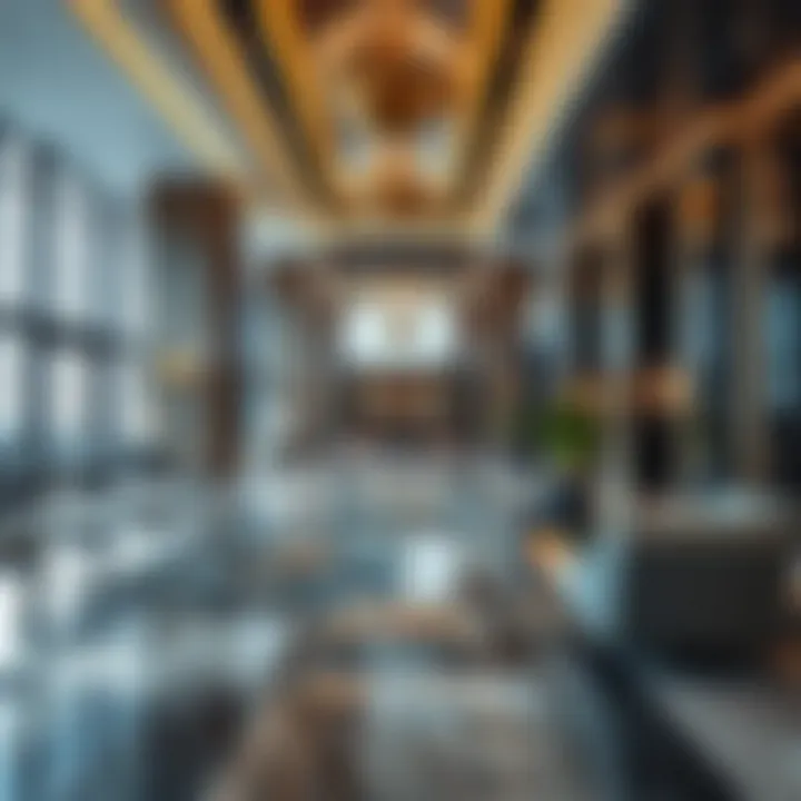 Lavish Lobby Experience at Azizi Building Luxurious lobby interior of Azizi Building