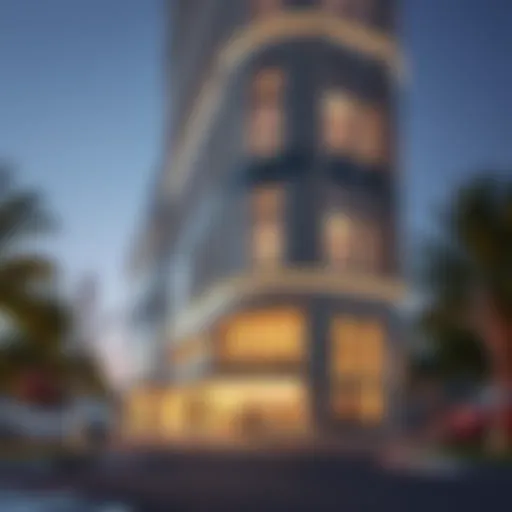 Exterior view of Bahwan Tower showcasing its architectural elegance