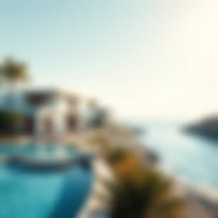 Breathtaking view of Blue Waters Beach showcasing luxury villas by the sea