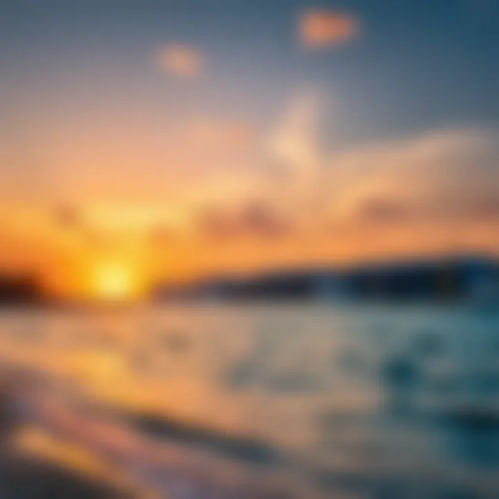 Stunning sunset over Blue Waters Beach highlighting the upscale lifestyle