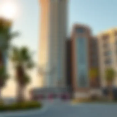 Architectural Brilliance of Burj Al Nahda Stunning facade of Burj Al Nahda