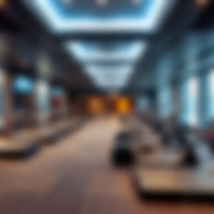 Fitness center equipped with modern amenities