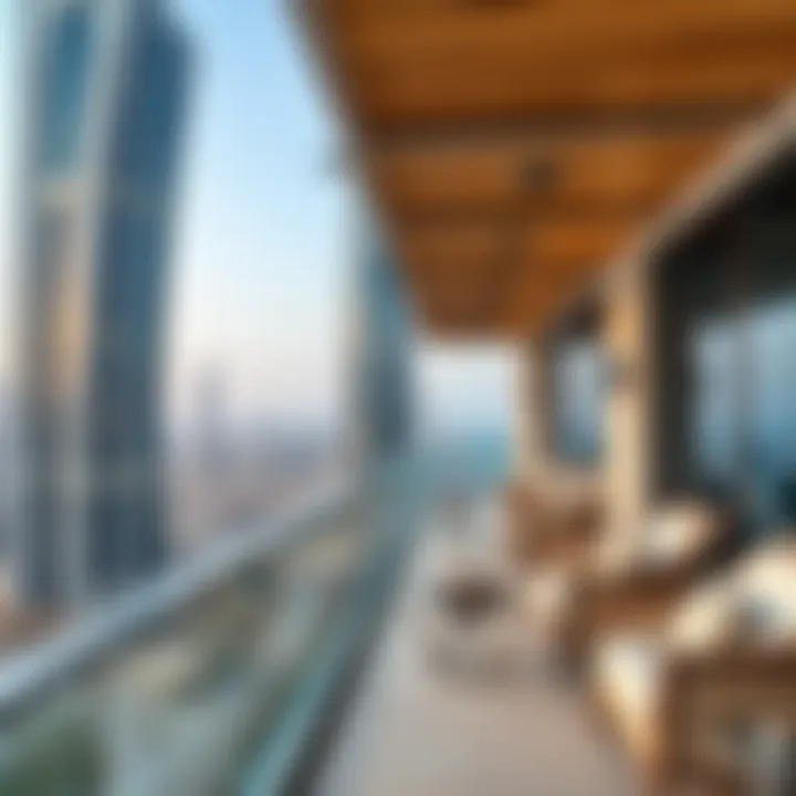 Panoramic terrace view from Churchill Tower apartments