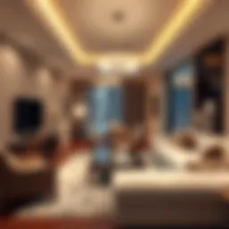 Luxurious living room in Deira Hotel Apartments