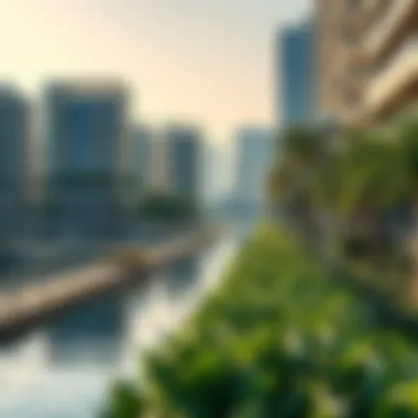 Stunning waterfront promenade lined with lush greenery