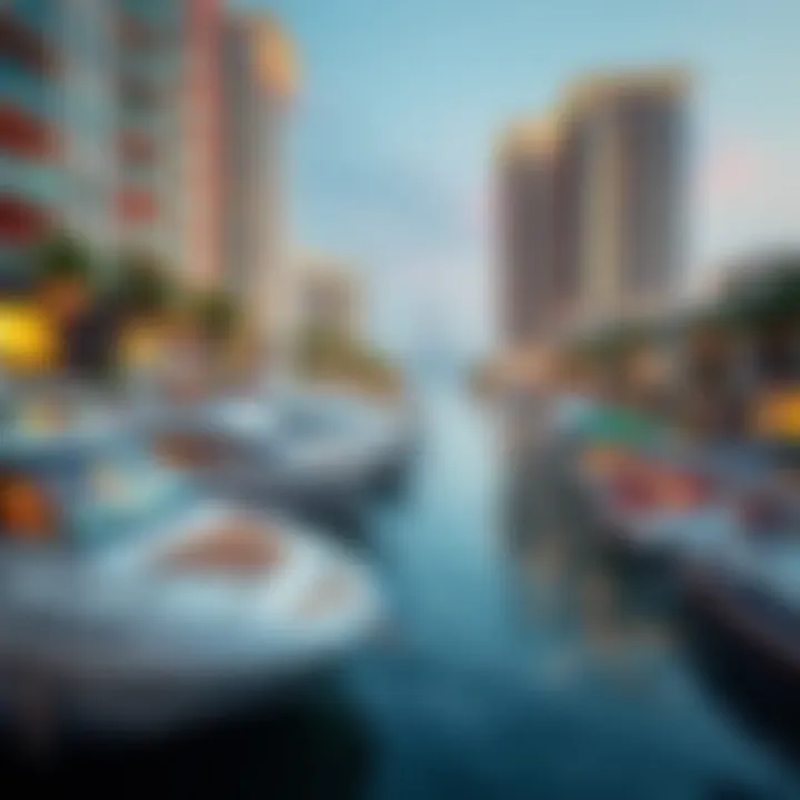 Luxurious Living at Dubai Venice Canals Luxurious lifestyle elements such as yachts and recreational activities on the canals