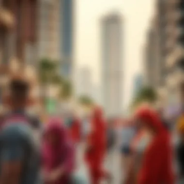 Vibrant community surrounding Dubai Wharf Tower Four