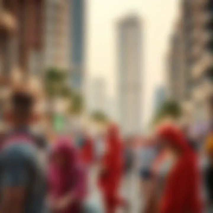 Vibrant community surrounding Dubai Wharf Tower Four