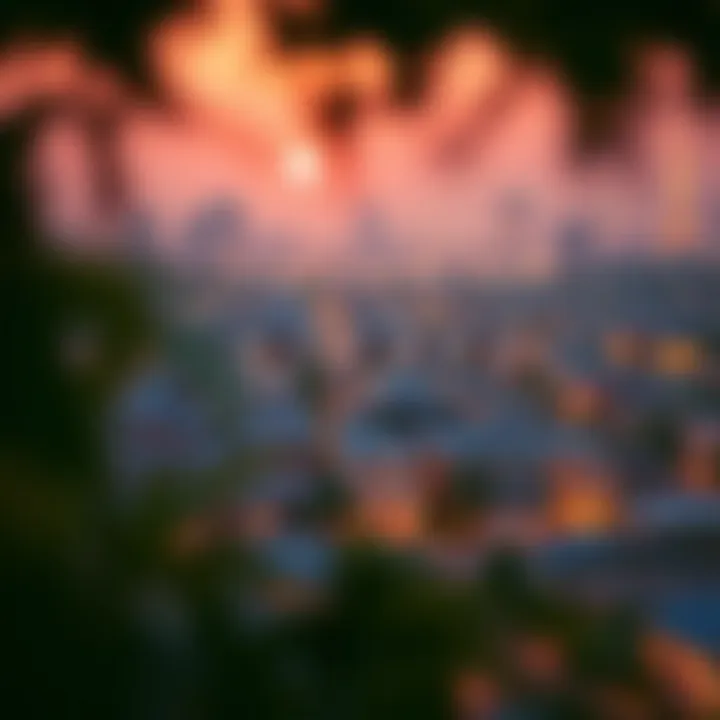 Panoramic view of a vibrant neighborhood in Dubai