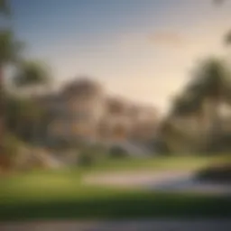 A stunning view of Golf Grand's architectural design at Dubai Hills Estate