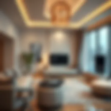 Stylish Living Room in Luxury Apartment Elegant living room interior of a premium holiday apartment