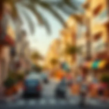 Dynamic Neighborhood Life in Dubai Vibrant neighborhood showcasing the lifestyle around Dubai apartments