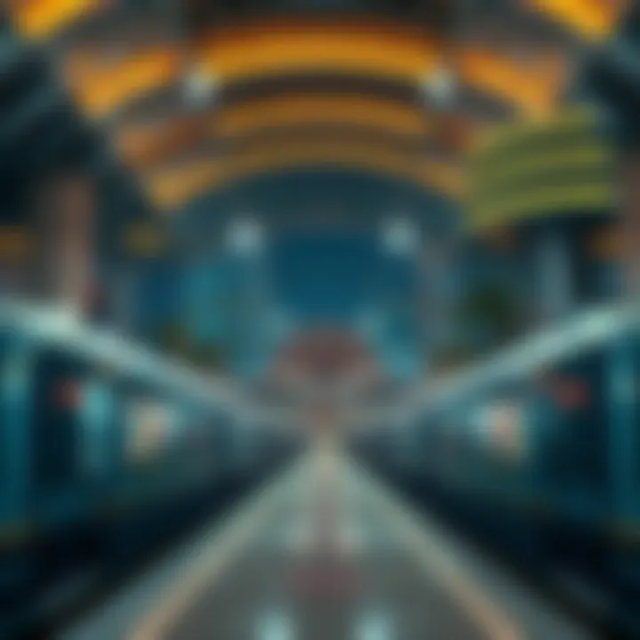 Metro Station Surrounded by Luxury Gleaming metro station with upscale surroundings