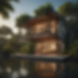 Stunning exterior view of Mangrove Residence blending with nature