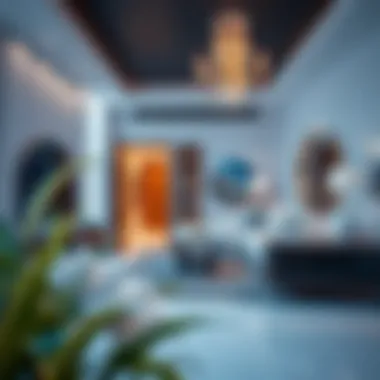 Luxurious studio living space with modern decor