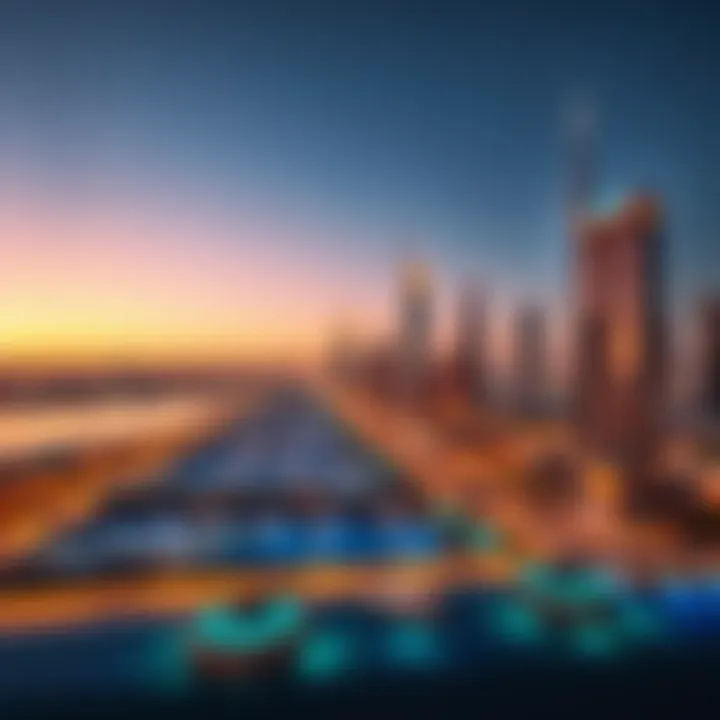 Stunning view of Jebel Ali skyline during sunset