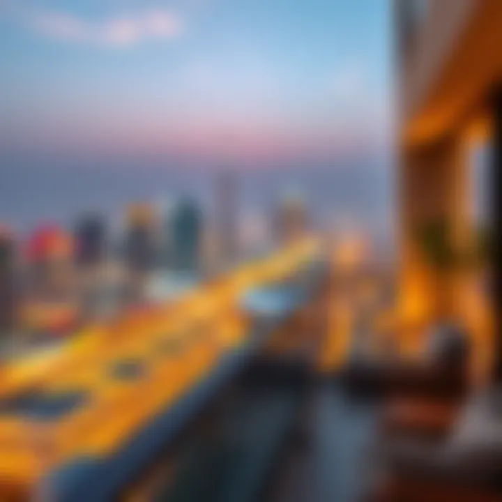 Skyline View from Meraas Apartment Balcony Spectacular skyline view from a balcony of a Meraas apartment