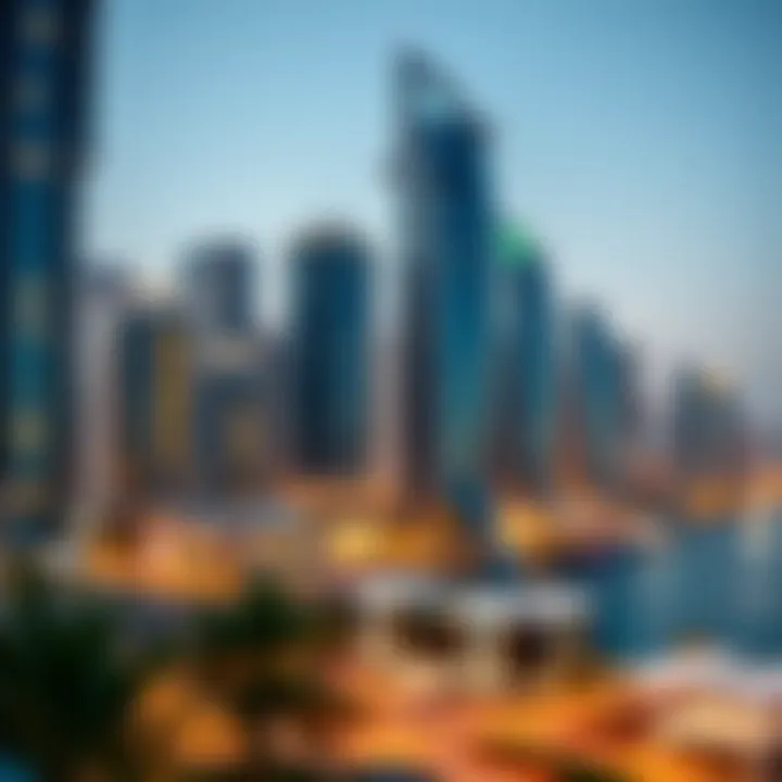 Stunning Dubai Skyline Featuring Luxury Buildings Dubai skyline with luxury buildings