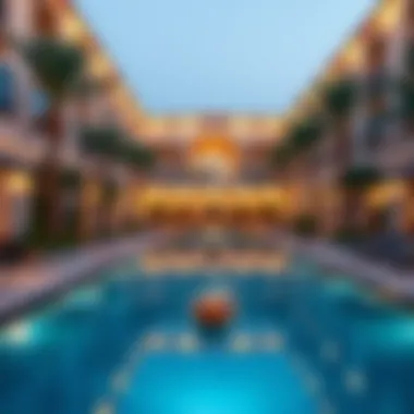 Lavish Pool Area at Nakheel Residential Complex Lavish pool area at Nakheel residential complex