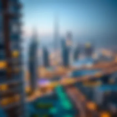 Stunning View of Dubai Skyline Stunning view of Dubai skyline from Nakheel apartments