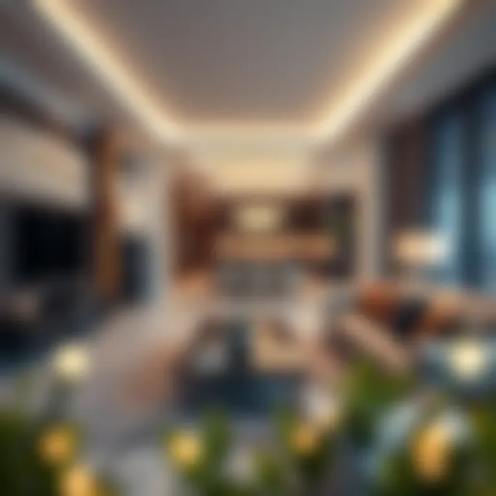 Luxurious hotel apartment living room with modern decor