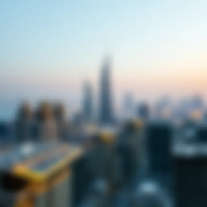 Stunning skyline view from a hotel apartment balcony