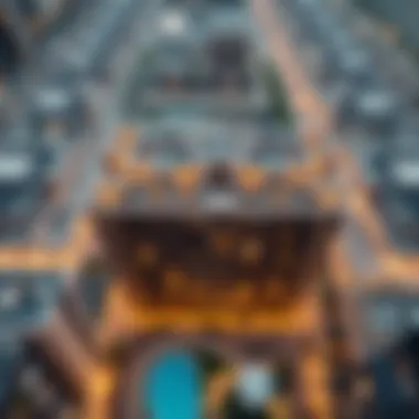 Aerial view of luxury apartment complex in Dubai