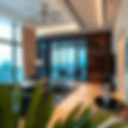 Luxurious one-bedroom apartment interior showcasing modern design