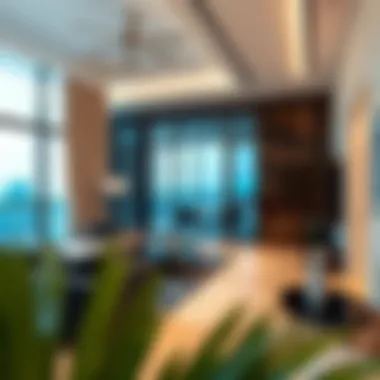 Luxurious one-bedroom apartment interior showcasing modern design