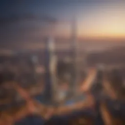 Stunning view of One Zabeel tower against the Dubai skyline