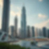 Stunning view of Opus Tower showcasing its unique architectural design