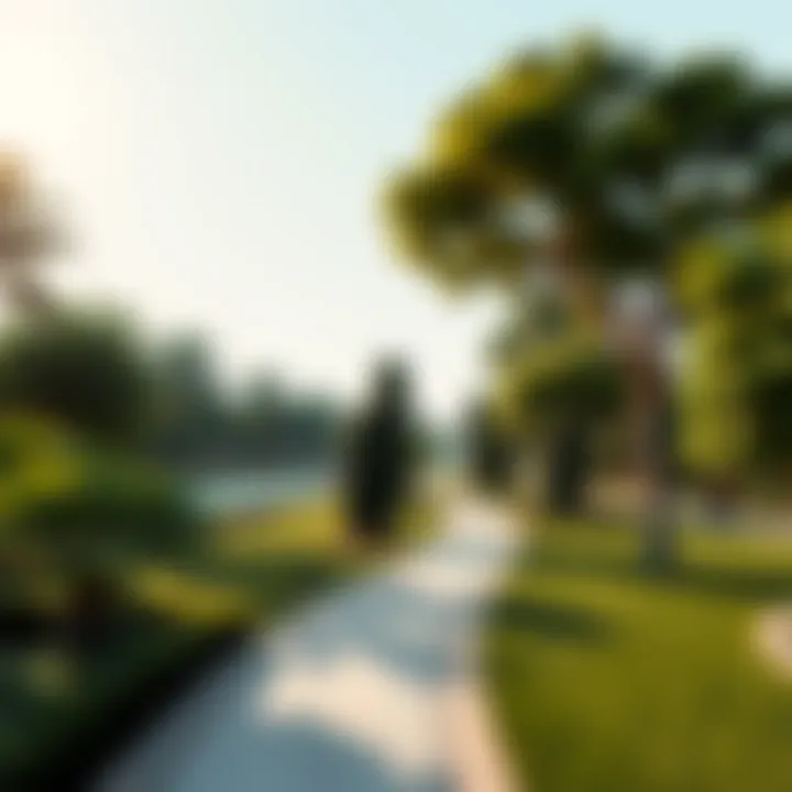 Lush green landscape and recreational areas within Silicon Oasis