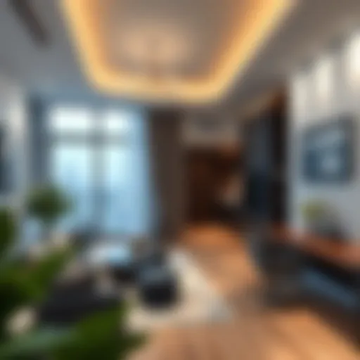 Stylish studio apartment interior with modern decor