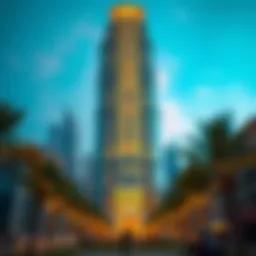 Stunning view of Rayyan Tower at sunset