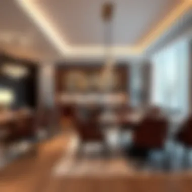 Dining area showcasing exquisite interior design