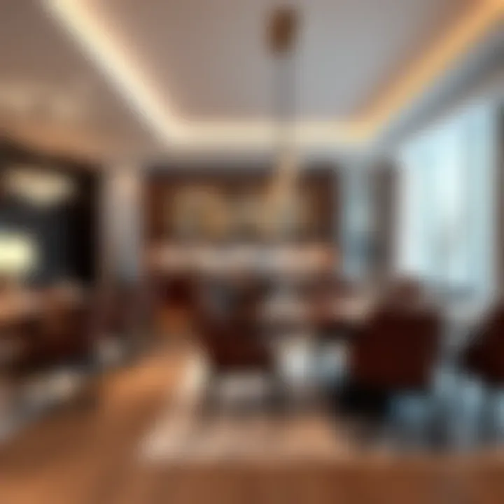Dining area showcasing exquisite interior design