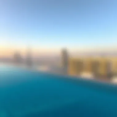 Infinity pool overlooking Dubai skyline