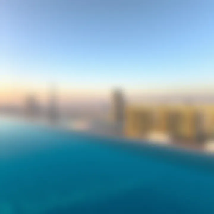 Infinity pool overlooking Dubai skyline