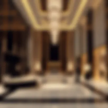 The impressive lobby of Shafar Tower, reflecting luxury and sophistication