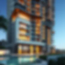 Luxurious apartment exterior at Shoreline 7