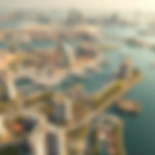 Aerial view showcasing Sobha Creek Vistas amidst Dubai's skyline