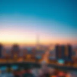 Breathtaking view of Sobha Ras Al Khor skyline at sunset