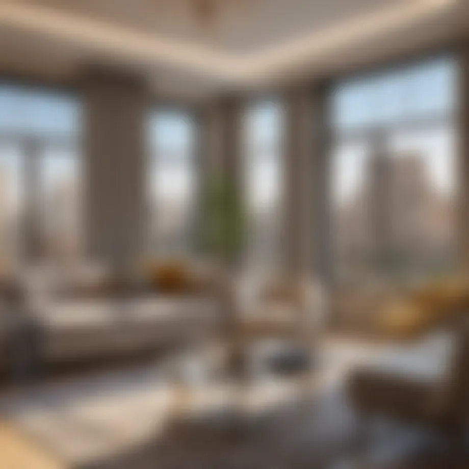 Elegant studio apartment interior in Bur Dubai