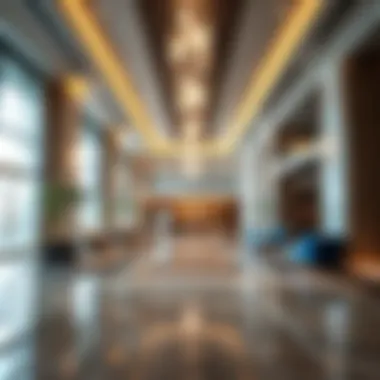 Luxurious Lobby Interior of The Address Jumeirah Luxurious lobby interior showcasing modern design